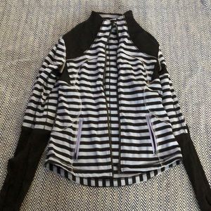 LULULEMON blue and black striped jacket Sz 8